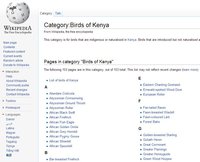 Wikipedia - Birds of Kenya
